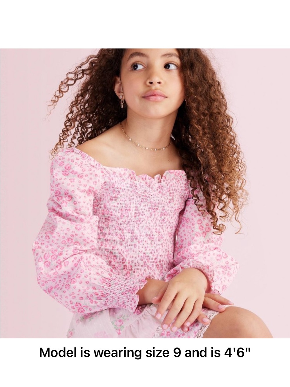Girl’s scarlett roseheart smocked long sleeve top Loveshackfancy x Target